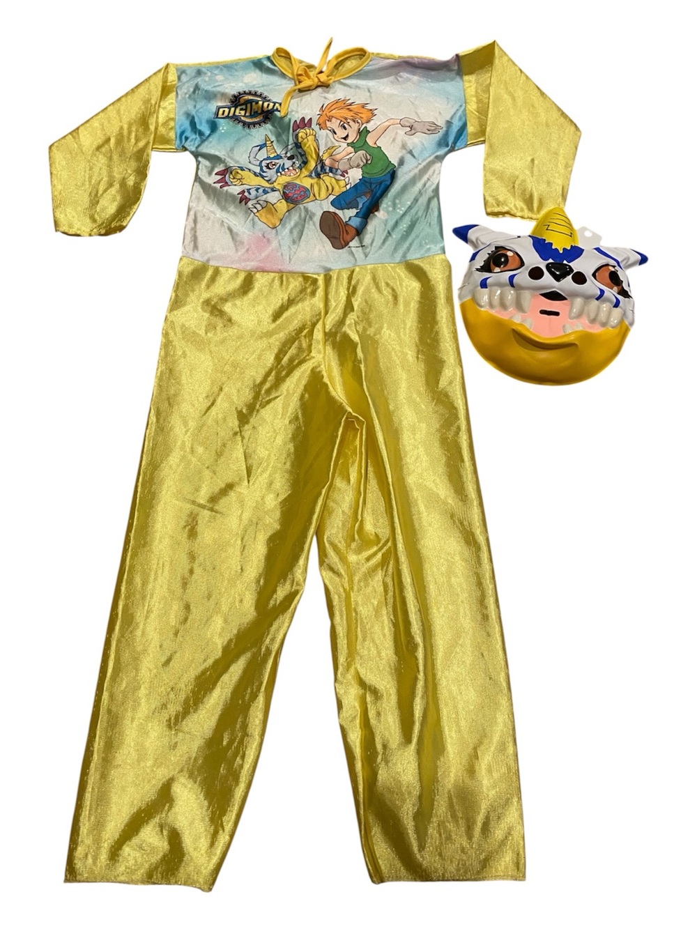 Digimon Halloween Costume Kids Medium 7-8yr Vintage Y2K 1999 Dress Up w Mask